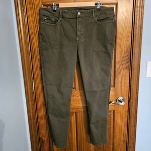 NYDJ Clarissa Ankle Jeans Olive Green Women's Size 18 Stretch